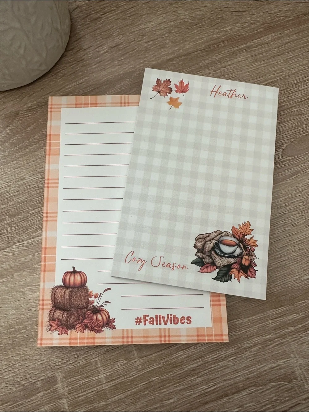 Fall notepad bundle with sunflower bookmark and waterproof sticker